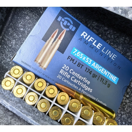 Amunicja PPU kal.7,65x53 Argentine 174grs/11,3g FMJ BT (opak. 20szt.)