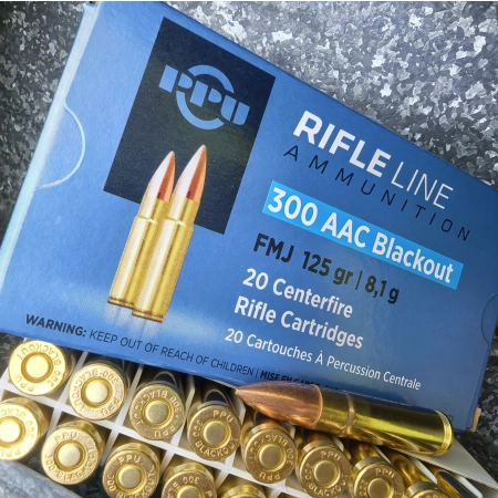 Amunicja PPU kal. 300 AAC Blackout 125grs/8,1g FMJ (opak. 20szt.)