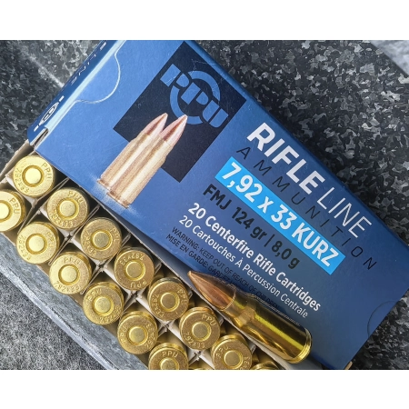 Amunicja PPU kal. 7,92×33 Kurz 8,0g FMJ BT (opak. 20szt.)