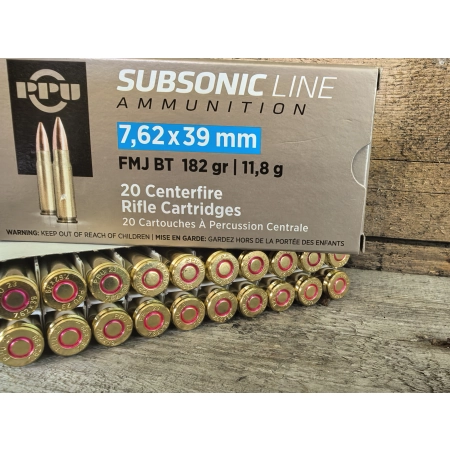 Amunicja PPU kal. 7,62x39 Subsonic FMJ 11,8g/182gr (20szt/opak)