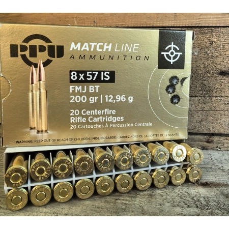 Amunicja PPU kal. 8x57IS MATCH FMJ BT 13,0g/200gr (20szt/opak)