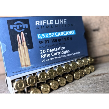Amunicja PPU kal. 6,5x52 Carcano SP BT 9,0g/139gr (20szt/opak)