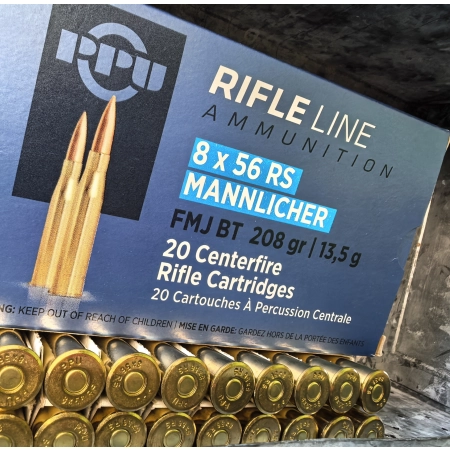 Amunicja PPU kal. 8x56RS Mannlicher FMJ 13,5g/208gr (20szt/opak)