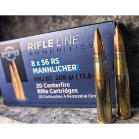 Amunicja PPU kal. 8x56RS Mannlicher FMJ 13,5g/208gr (20szt/opak)