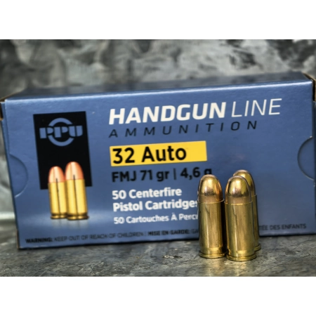 Amunicja PPU kal. .32 Auto/7,65 Browning FMJ 4,6g/71gr (50szt/opak)