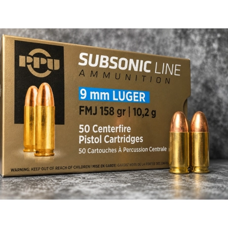 Amunicja PPU kal. 9mm Luger Subsonic FMJ 10,2g/158gr (50szt/opak)